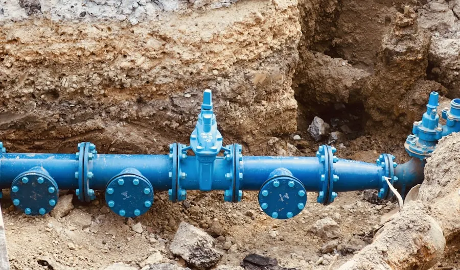 Instalación de red de agua potable en construcción en Andacollo
